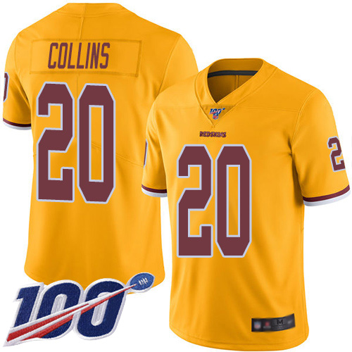 Washington Redskins Limited Gold Youth Landon Collins Jersey NFL Football #20 100th Season Rush Vapor->women nfl jersey->Women Jersey